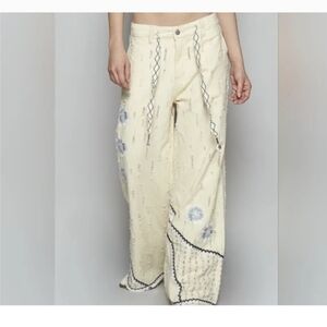 POL Cream Trousers with Navy Details